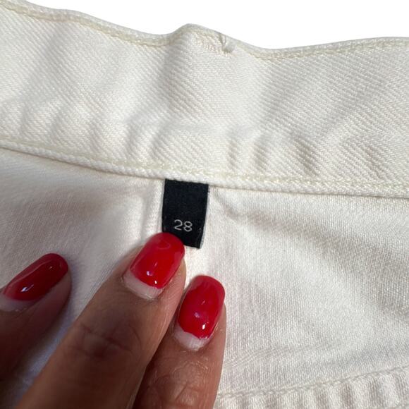 Goldsign The Bell Pearl White Barrel Leg High Rise Jeans Women’s 28 - Picture 6 of 15